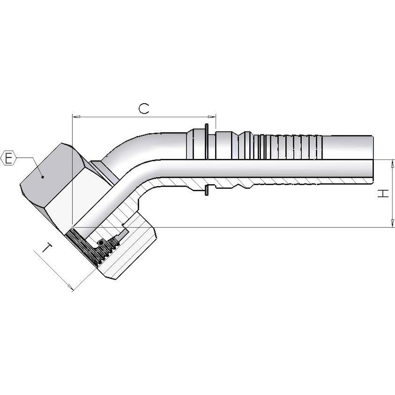 PERSKOPPELING 45° DKOS - 30S/V X 1"      INTERLOCK
