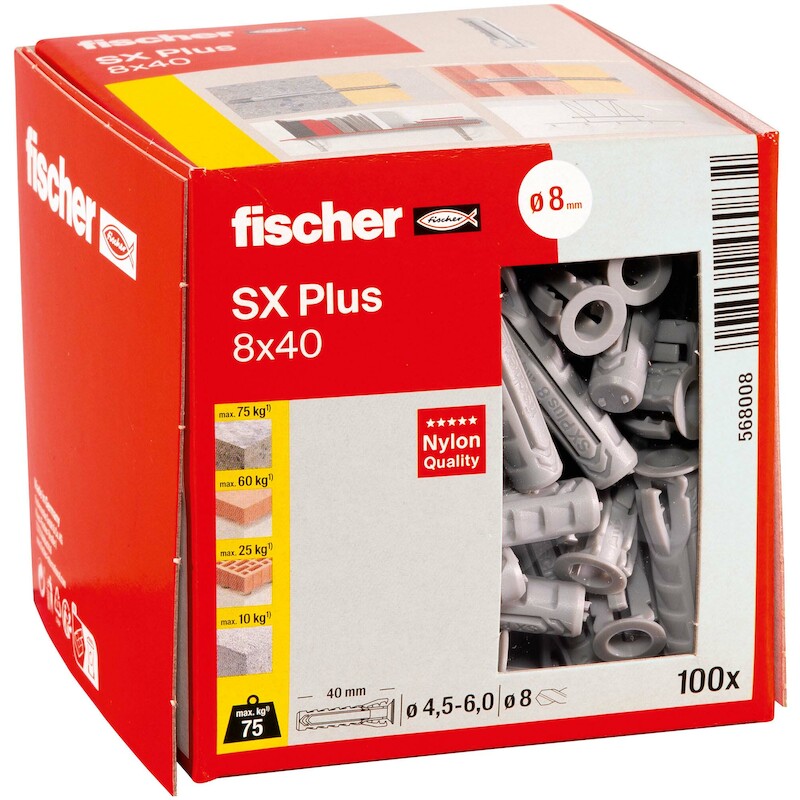 PLUG NYLON 4-VOUD.SPREIDING SX PLUS - 8X40 FISCHER