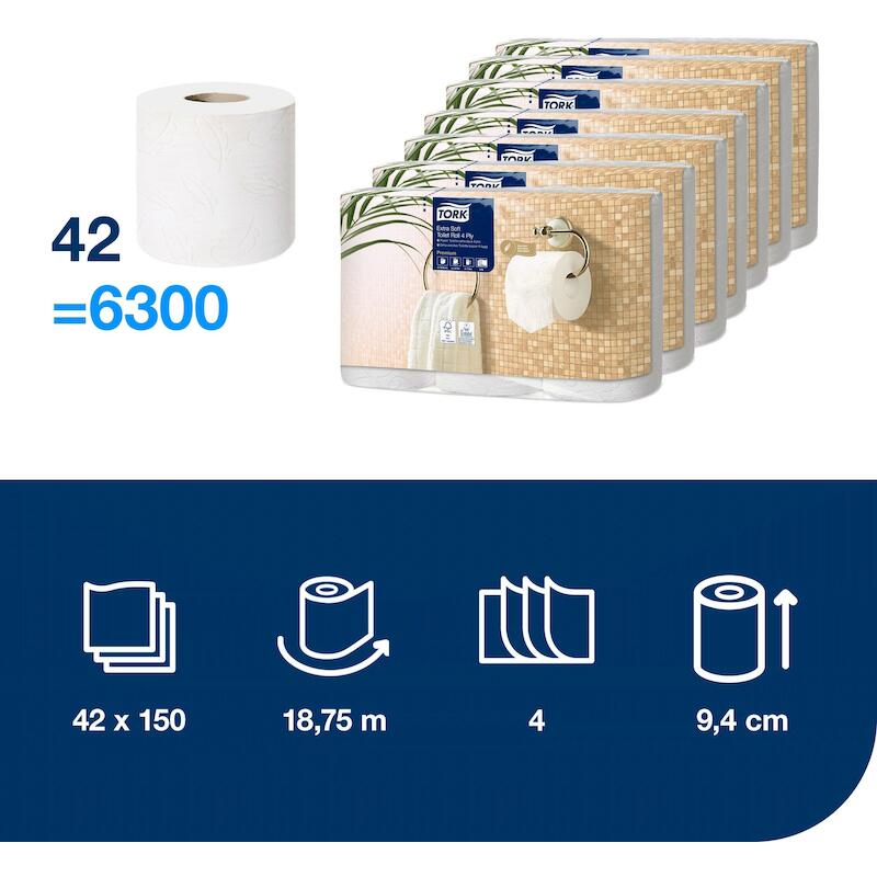 PAPIER TOILETTE PREM.BLANC  110406-150PC-4P (42R)