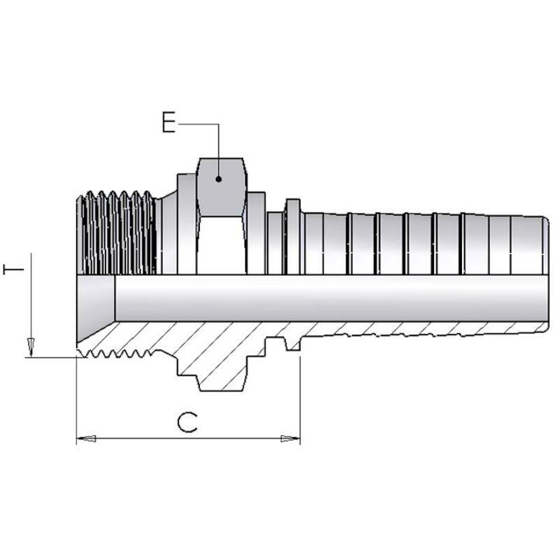 RECHTE PERSKOPP. AGR - 1/4"M BSP X 5/16" INTERPUMP