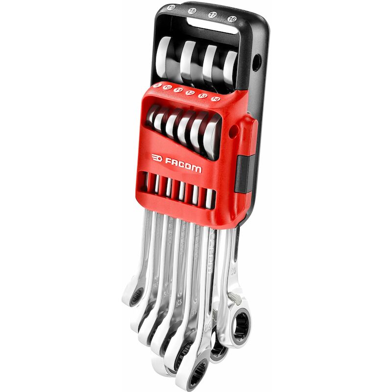Facom - Ringsteekratelsleutelset - 467BR.JP10PB - 8–19 mm - 10-DELIG - In houder - 03169756