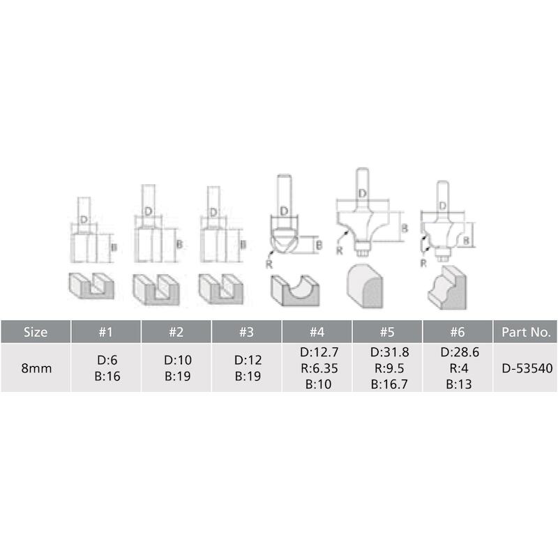 SET FREZEN, SCHACHT 8 MM - D-53540 - MAKITA