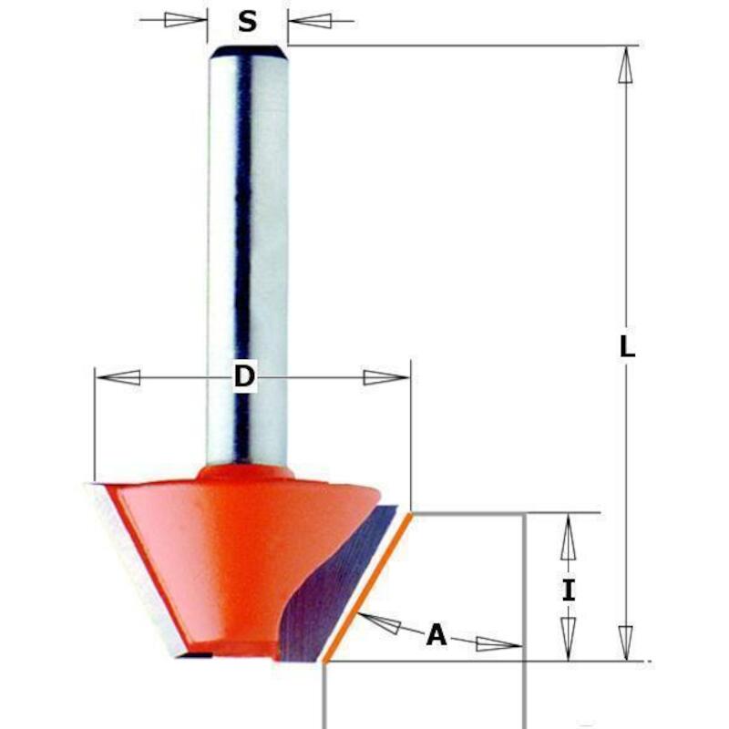 FRAISE À CHANFR.24X14MM CAR 903.240.11 S8 15°  CMT