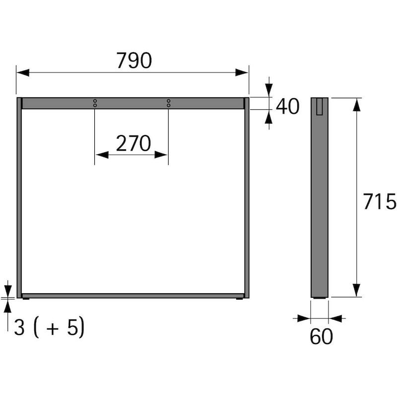 HETTICH 9133024 CHANGE TAFELONDERSTEL RECHTHOEKIG