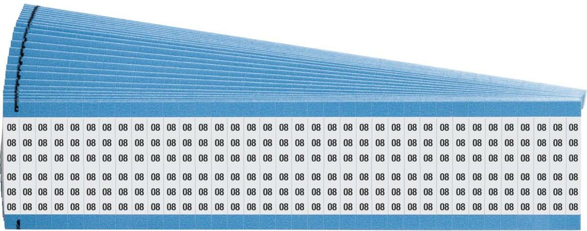 MARQUEUR DE FIL - BRADY 012408 - '08' NOIR SUR BLANC 6.35X38 MM (900 EA)