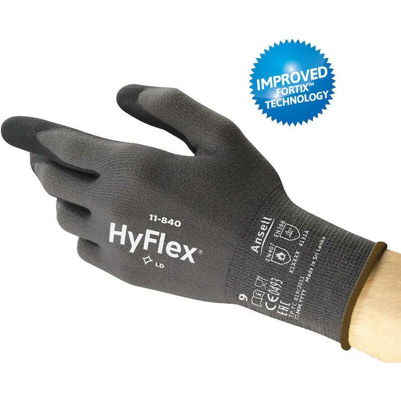 GANT HYFLEX GRIS/NOIR       11-840       11 ANSELL