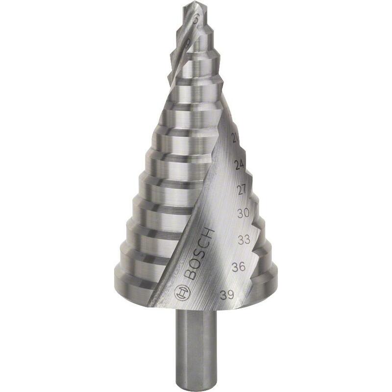 Bosch - Step drill bit - hss - 12 steps - ø 6–39 mm - shank ø 10 mm - 2608597521 - 02092619