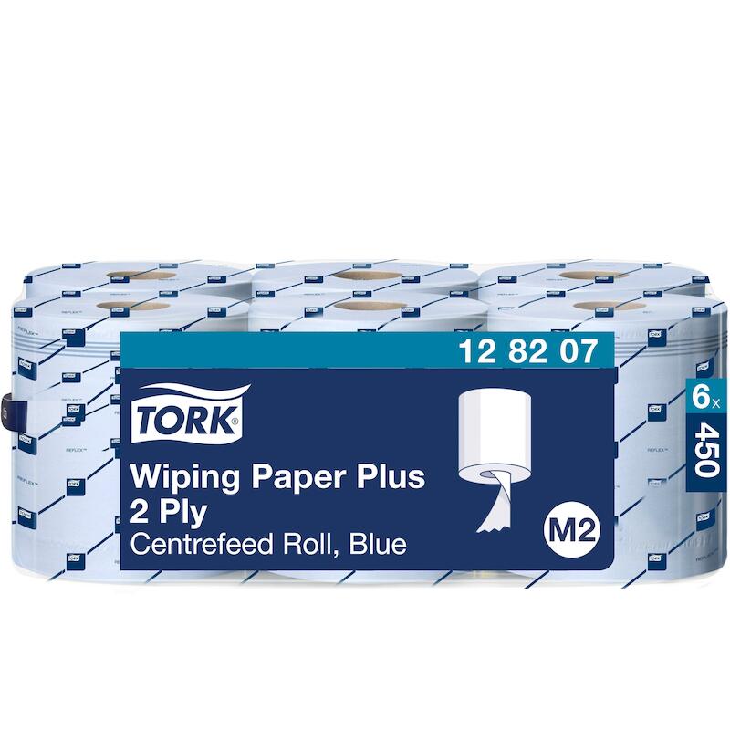 PAPIER WIPING+ CF BLAUW     128207-450ST-2L.  TORK