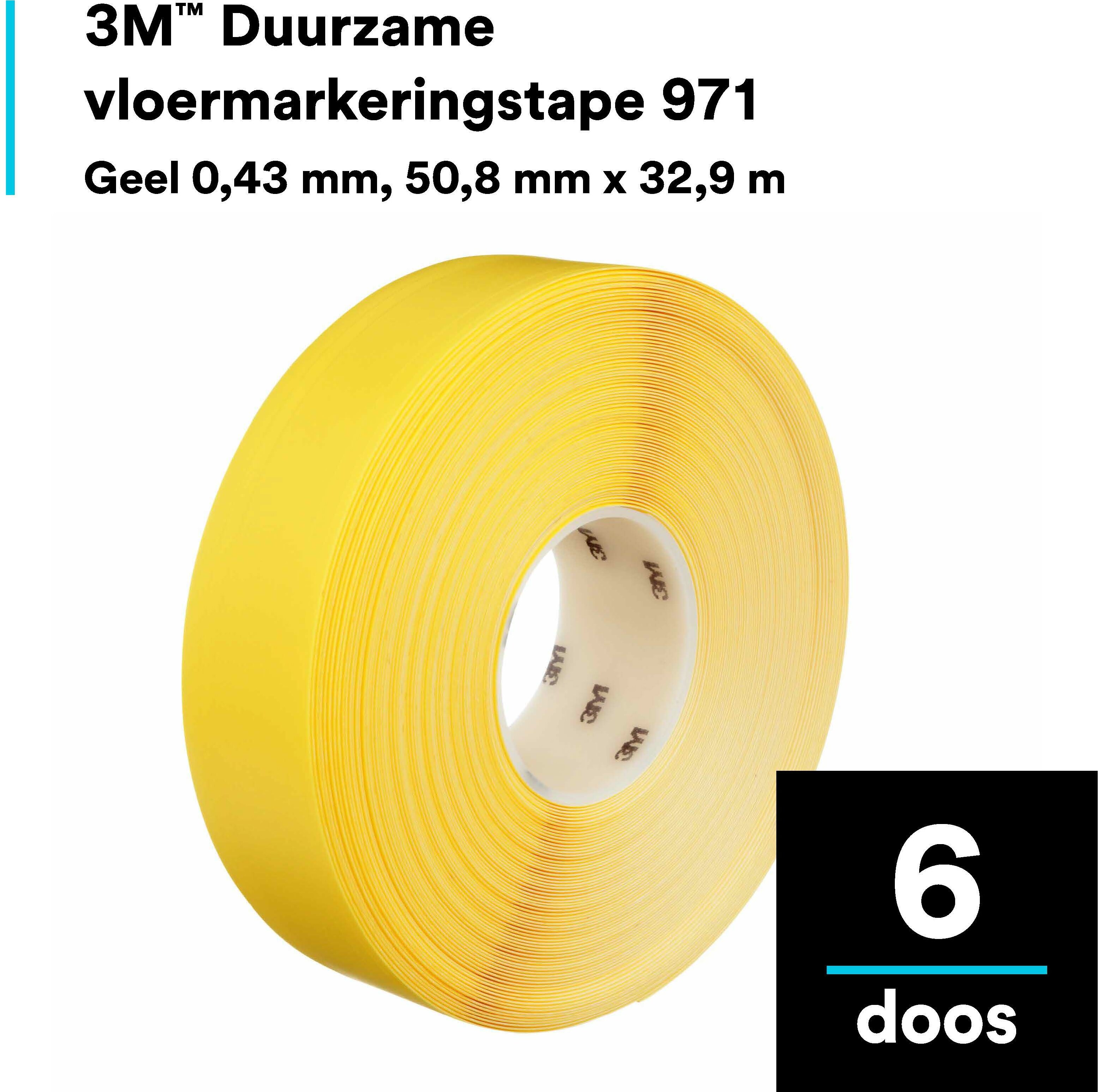 VLOERMARKERINGSTAPE GEEL    971  50,8MM X 33M   3M
