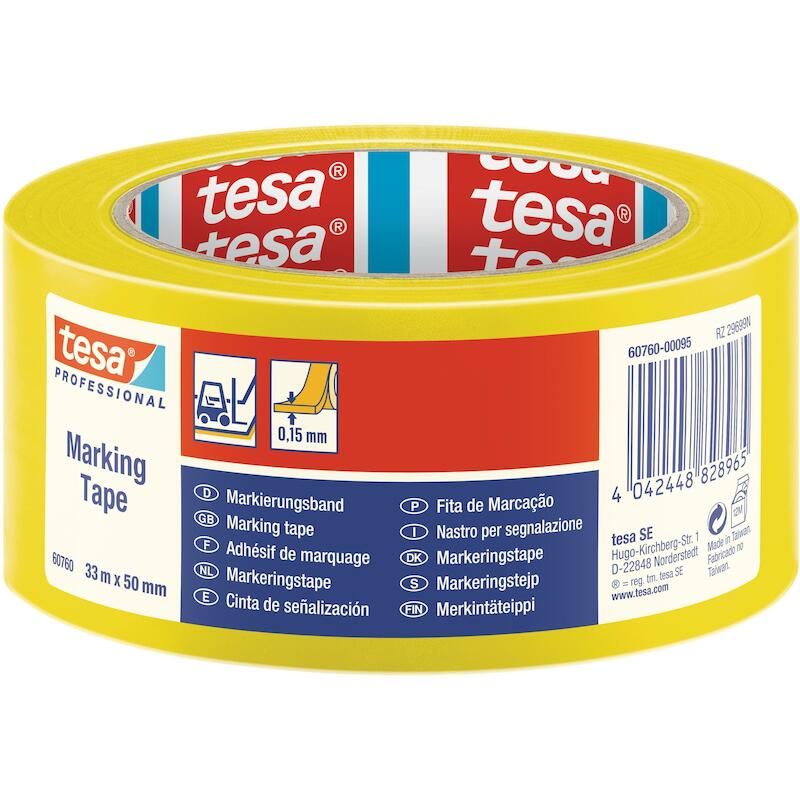 RUBAN SIGN.HAZARD WAR.JAUNE 60760  50MM X 33M TESA