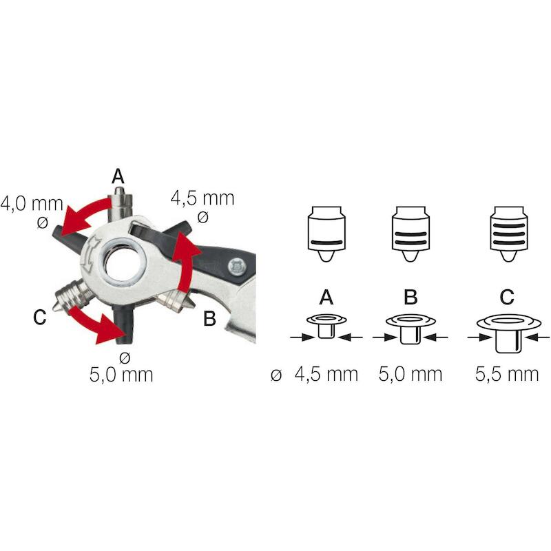 PINCE EMPORTE-PIÈCE À ÉTOILE ET À OEILLET PROFESSIONAL - Z65222505 - WIHA