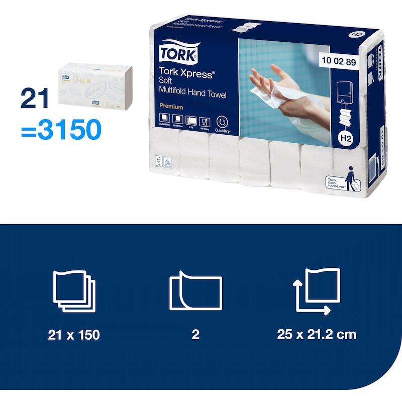 PAPIER 2 LAAGS - TORK 100289 - ( 26 CM)