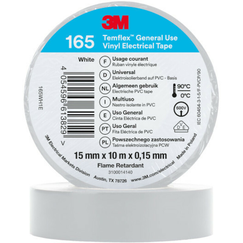 ELEKT.TAPE REGENB. 15MMX10M TEMFLEX 165  (10ST) 3M