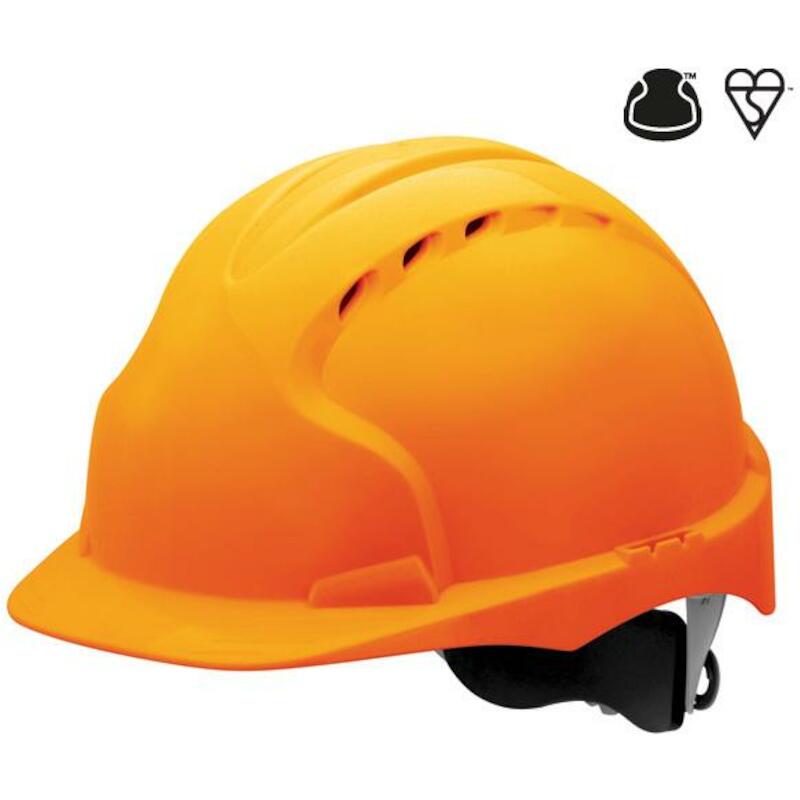 CASQUE VENT.+ ROUE À ROCH.  EVO3 ORANGE        JSP