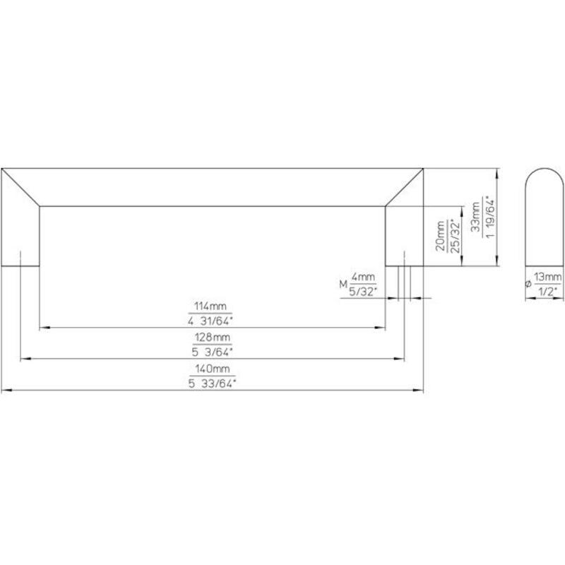 POIGNÉE MEUBLE INOX         1406-140N1 128MM  SIRO