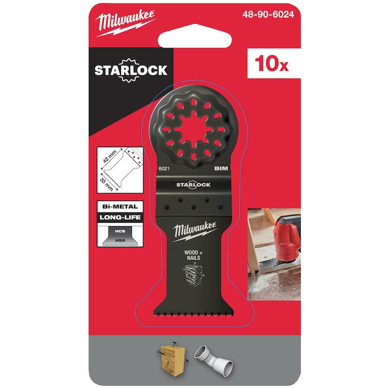 Milwaukee - Bi-metal plunge saw blade - 35 x 42 mm - wood with nails - 10 pieces - 08069762