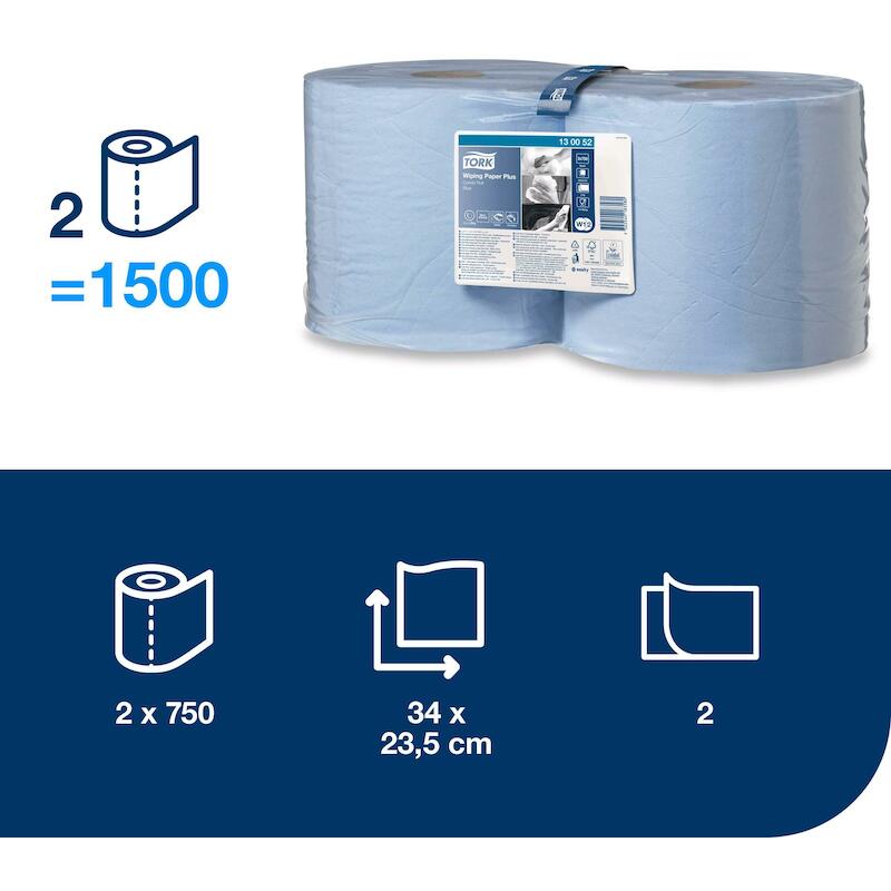 PAPIER WIPING+ COMBI ROLL   130052-750ST-2L.  TORK