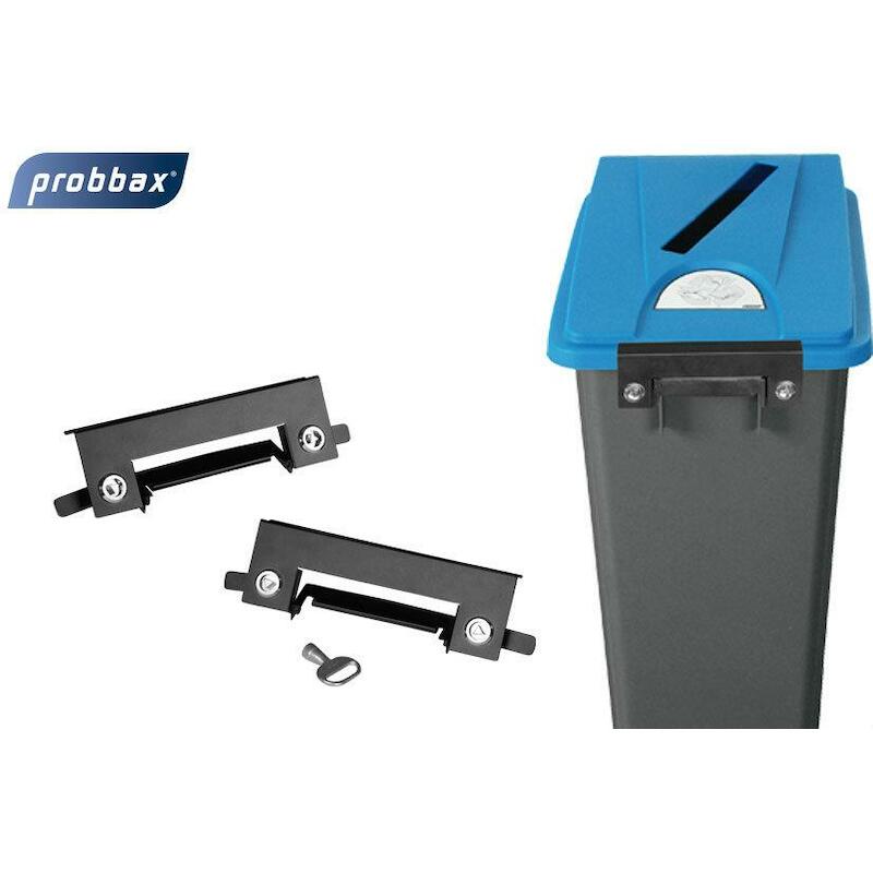 SYSTÈME DE FERMETURE EN MÉTAL POUR POUBELLE PLASTI