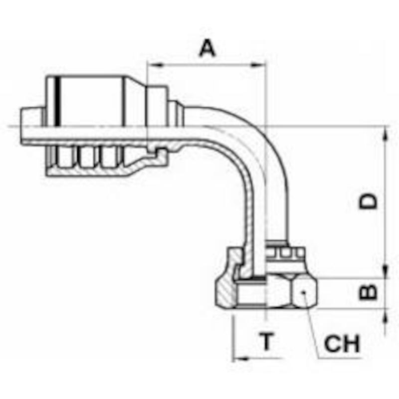 RACCORD A SERTIR   ORFS90L (1J143)-16-16 (25,4) IT