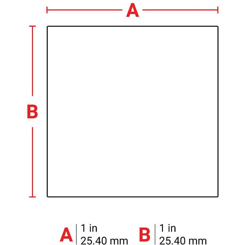 ÉTIQUETTE POLYESTER BL.(250)M6-19-423  25,4X25,4