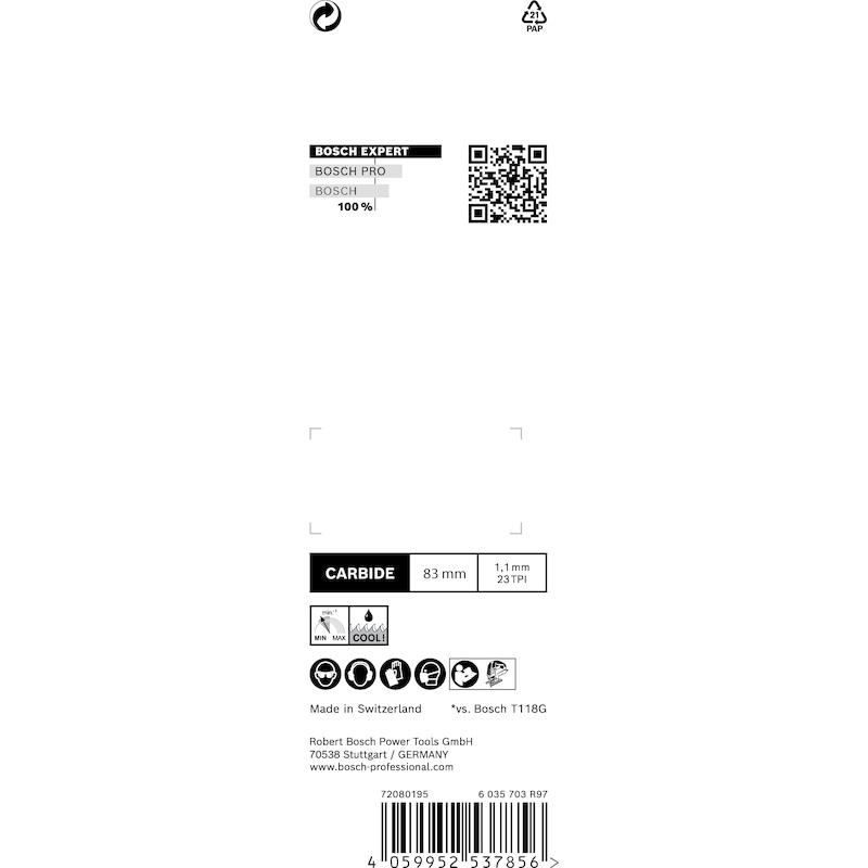 LAME SCIE SAUT.T118AHM INOX 2608900561  (3PC)BOSCH