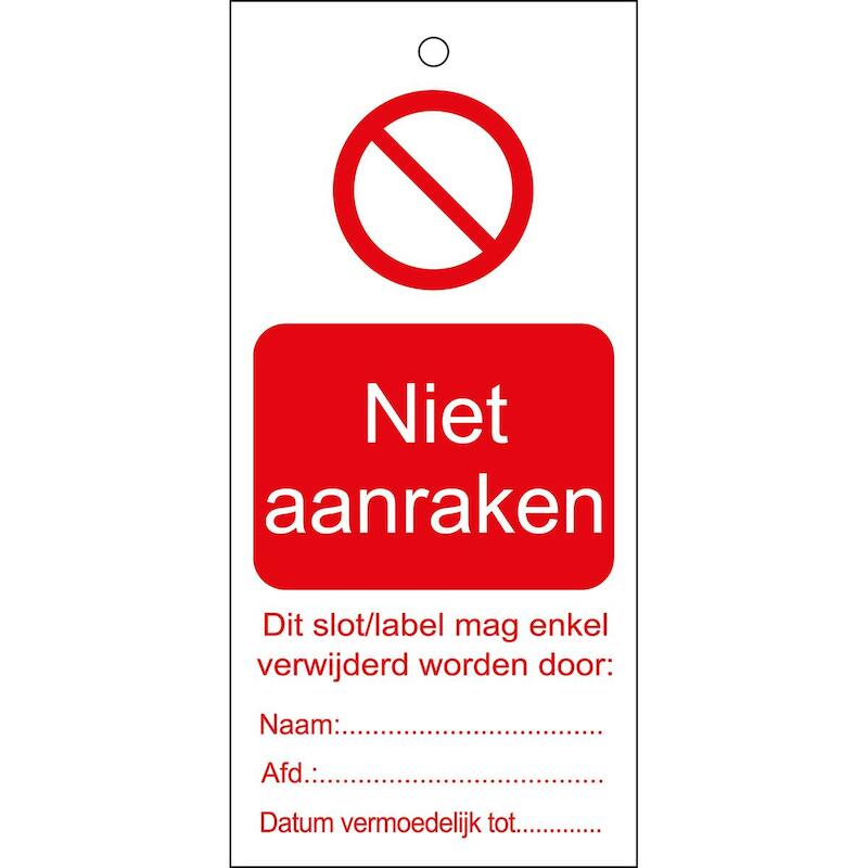 ÉTIQ. 225213 TAG-NIET AANRAKEN-110*50  (10PC)