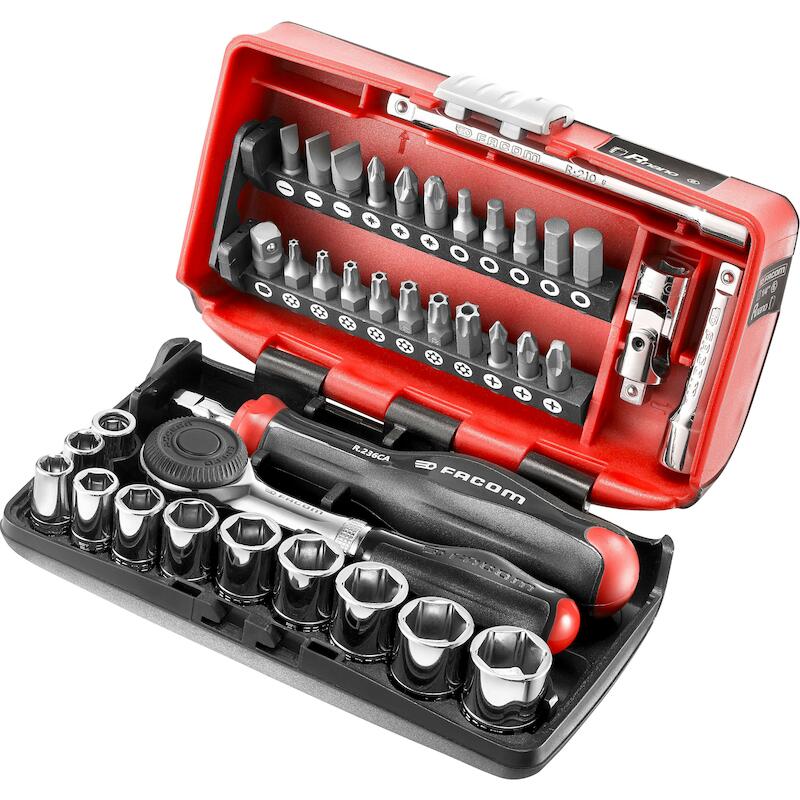 Facom - Coffret de douilles - R.360NANOPB - 1/4" - 6 pans - 5,5–14 mm - 38 pièces - 03171539