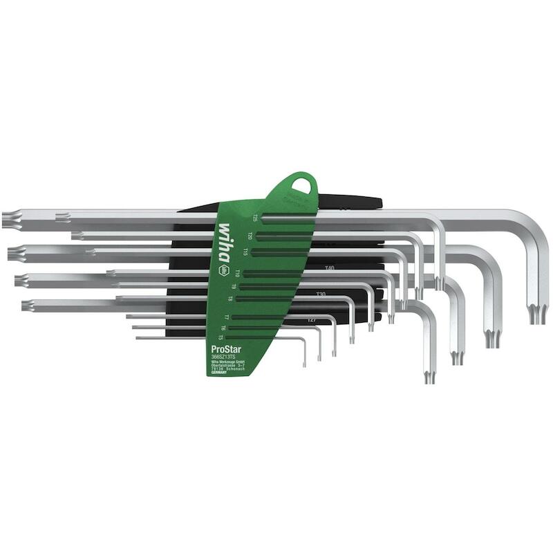 STIFTSLEUTELSET IN PROSTAR HOUDER TORX 14-DELIG TITAANZILVER - 366SZ13TS - WIHA