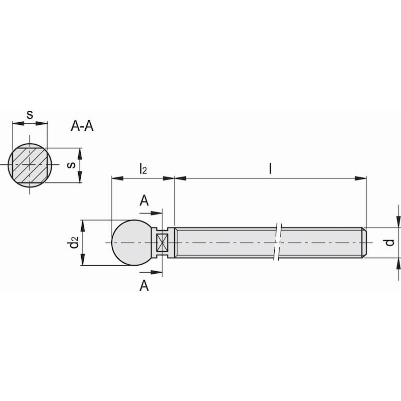 BOUT VOOR STELVOET INOX     SMQ-14-SST-M16X168