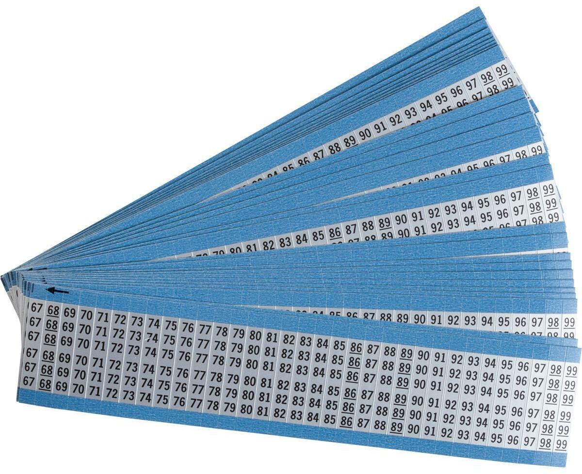 MARQUEUR DE FIL - BRADY 024006 - '67-99' NOIR SUR ARGENT 6.35X38 MM (825 EA)