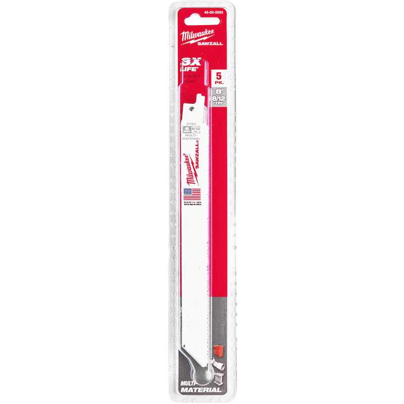 Milwaukee - Reciprozaagblad - Sawzall - 48475093 - 200 mm - 8/12 tpi - 5 stuks - 08119463