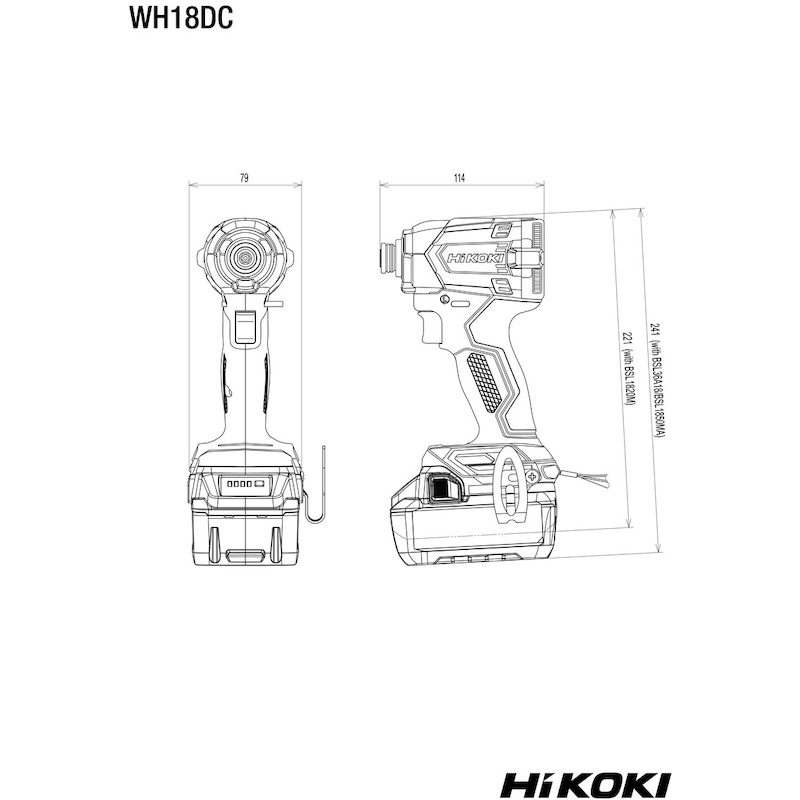 ACCUSLAGSCHROEVENDR.18V/2X5 WH18DC     (HSC)HIKOKI
