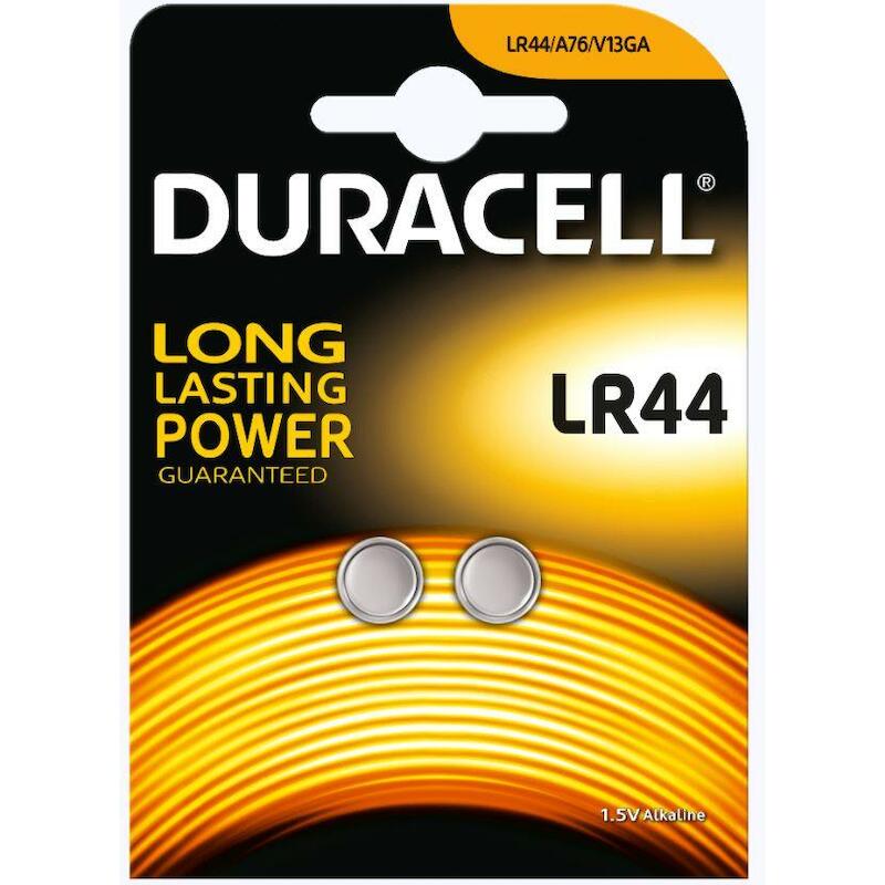 PILE BOUTON ALKALINE 1,5V   LR44   (2PCS) DURACELL