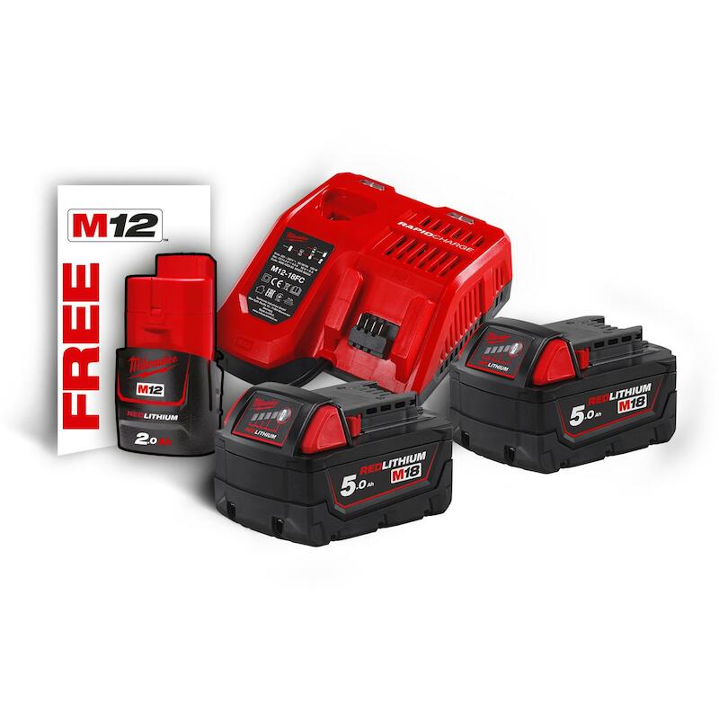 JEU D'ACCUS 18V/2X5AH+CHARG.M18 NRG 502  MILWAUKEE