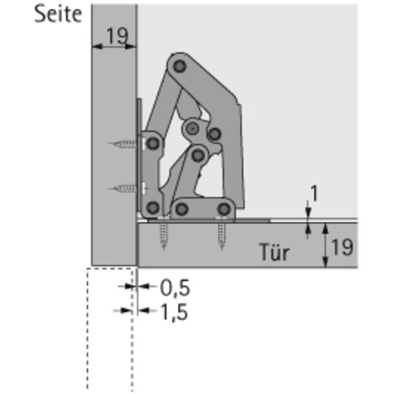 HETTICH 019640 OPSCHROEFSCHARNIER ZN VEER