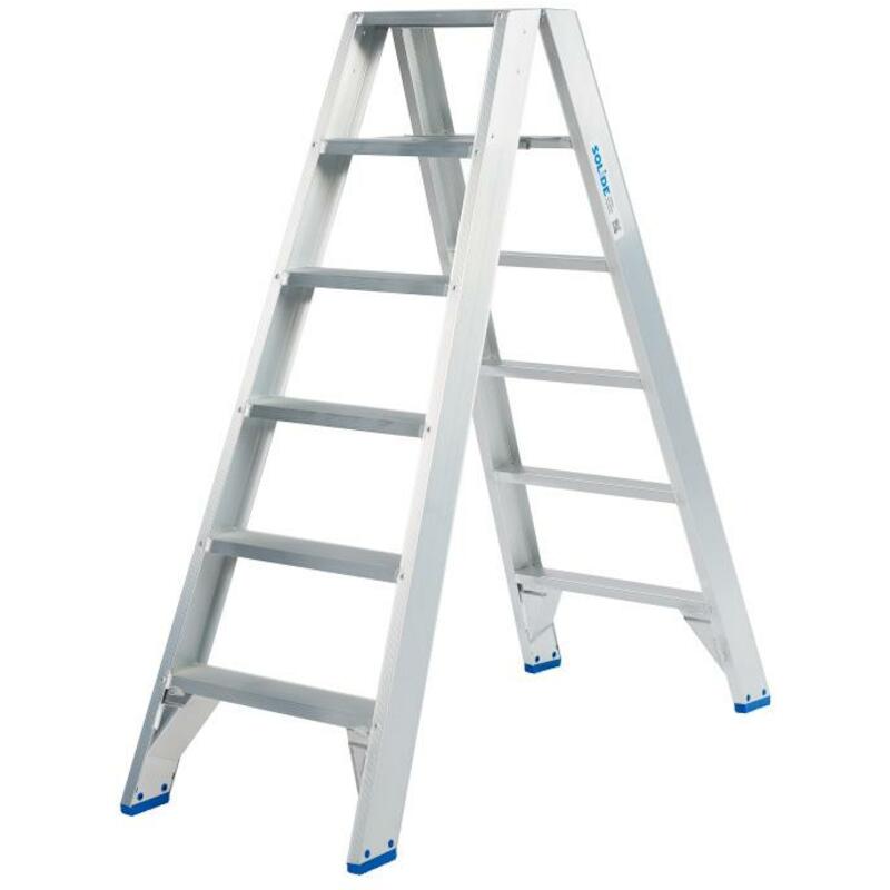 TRAPLADDER DUBBEL 2X 6 TREDEN  DT06 - 1,50M SOLIDE