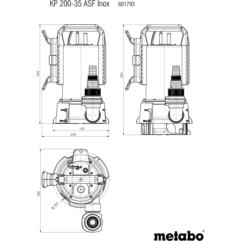 COMBI-DOMPELPOMP 620W       KP 200-35 ASF   METABO