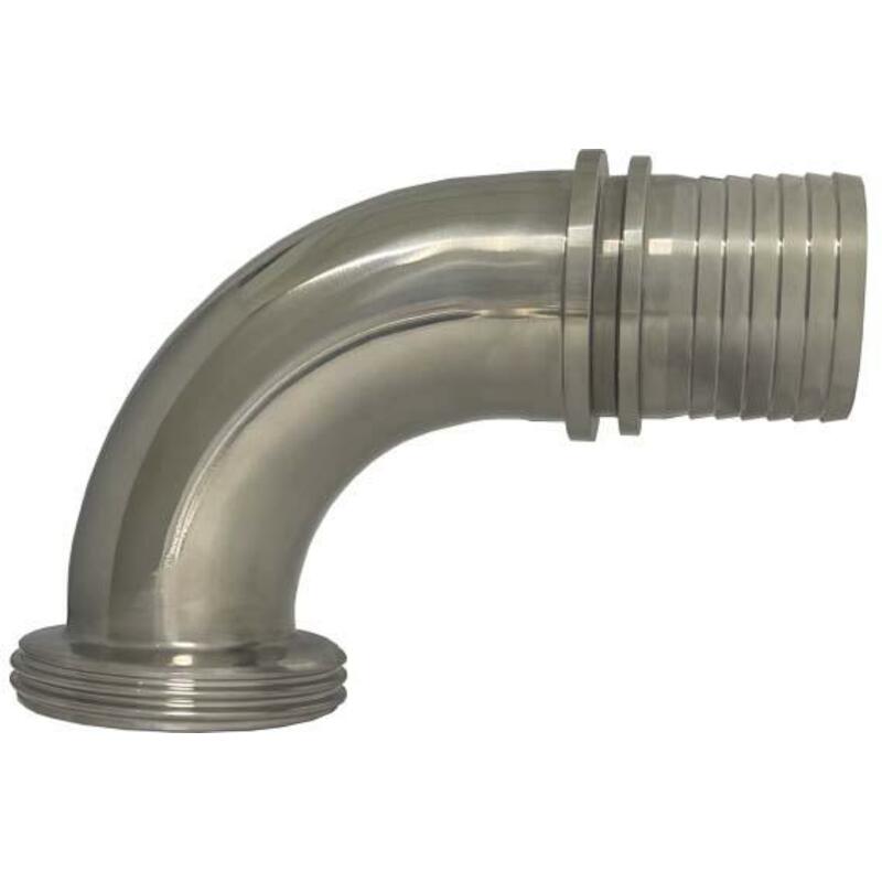 KOPPELING 90° DN65 X 63MM M/SLT.RIB+KRAAG  RVS-DIN