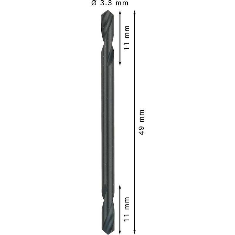 DUBBELBOOR HSS-G 3,3X49     2608597585(10ST) BOSCH