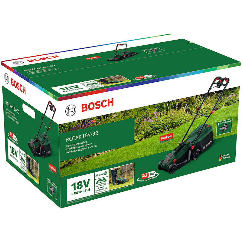 ACCUGRASMAAIER 18V/4AH      ROTAK 18V-32     BOSCH