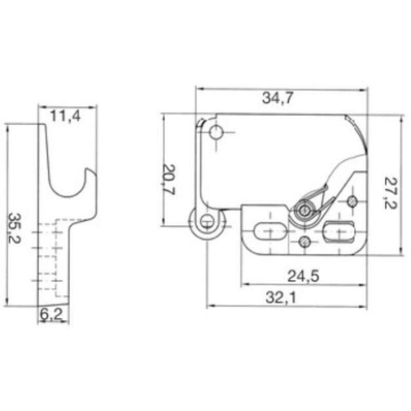 DRUKSNAPPER MINI-LATCH      4148 - NI/WIT      BMB
