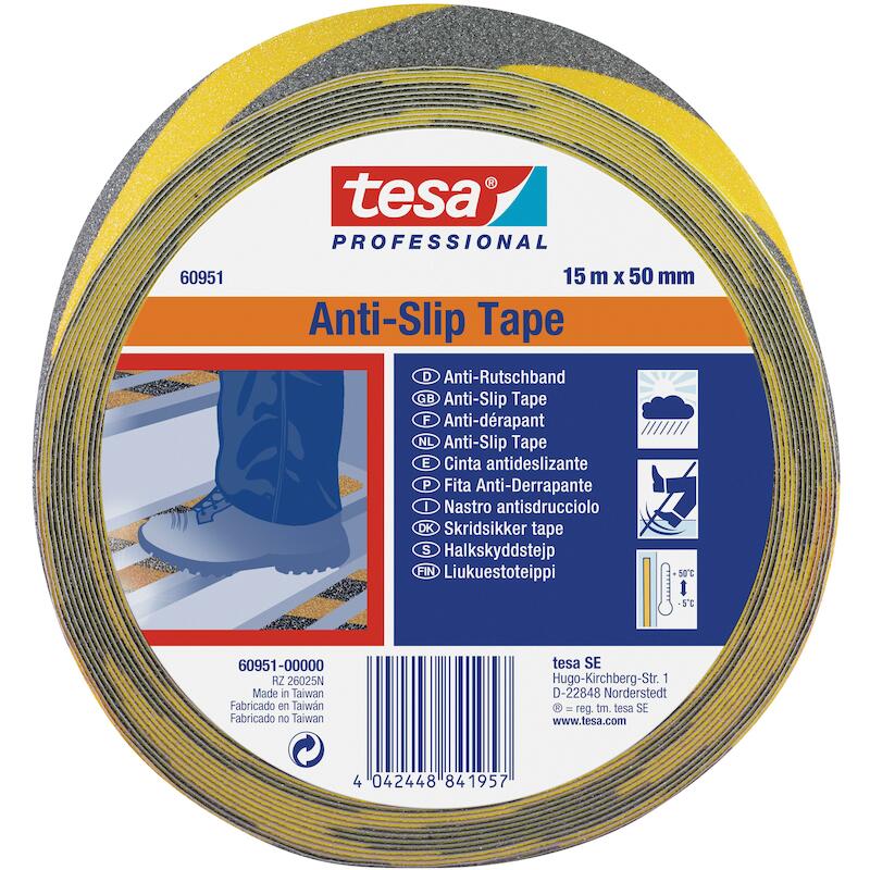 RUBAN ADH.ANTISLIP JAUNE/N. 60951 50MMX15M    TESA