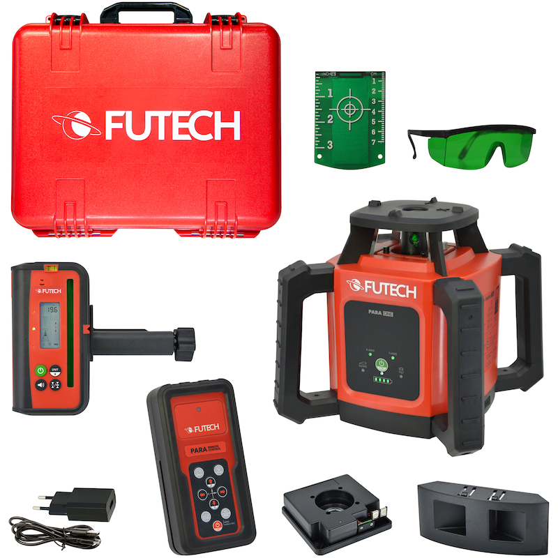 ROTATIELASER + ONTVANGER    PARA ONE GROEN  FUTECH