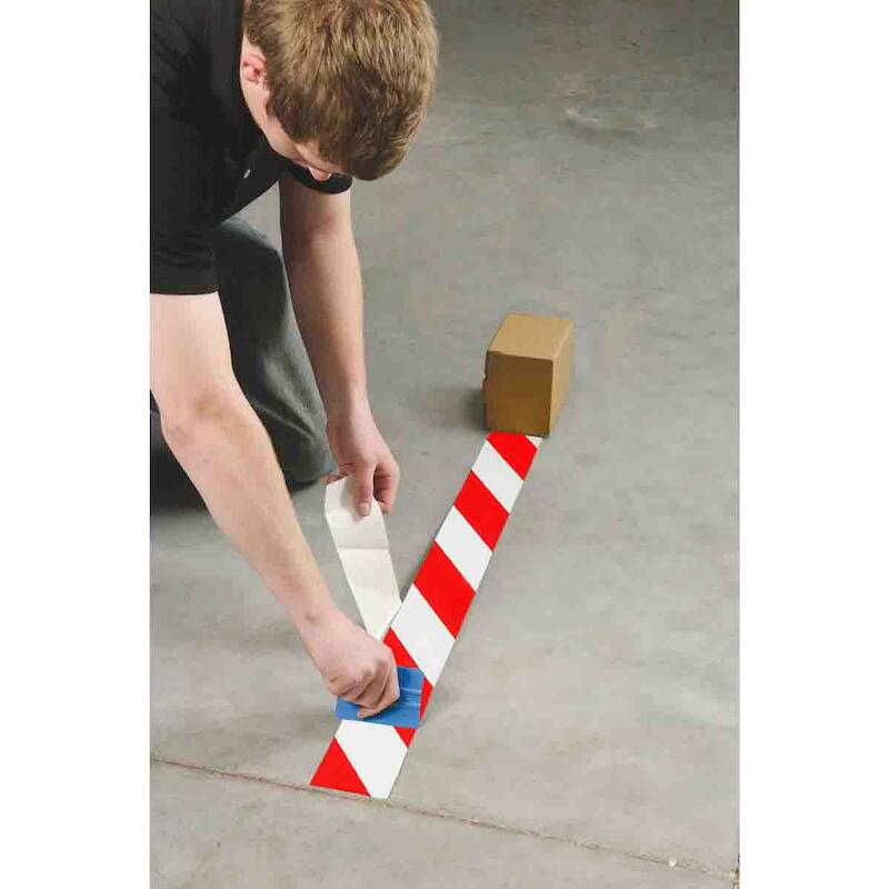 VLOERMARKERINGSTAPE - BRADY 104348 - ROOD EN WIT 76,2 MMX30 M