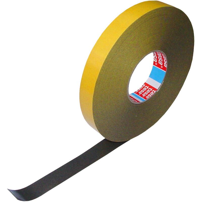 KLEEFBAND - TESA 04976 TESAFIX PU-SCHUIM - ZWART 12 MM X 50 M