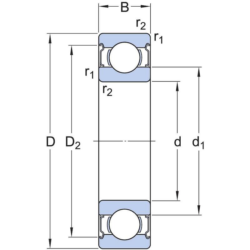 GROEFKOGELLAGER - SKF 6203-2Z