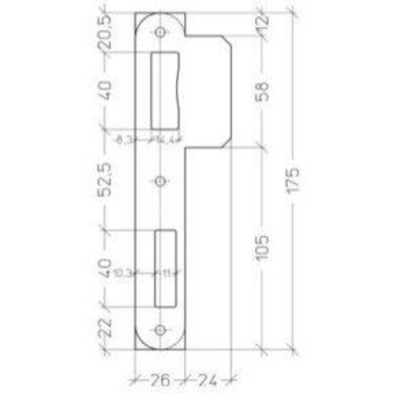 SLUITPLAAT KB AFG.INOXLOOK  PA052-21 LIP LANG LITT