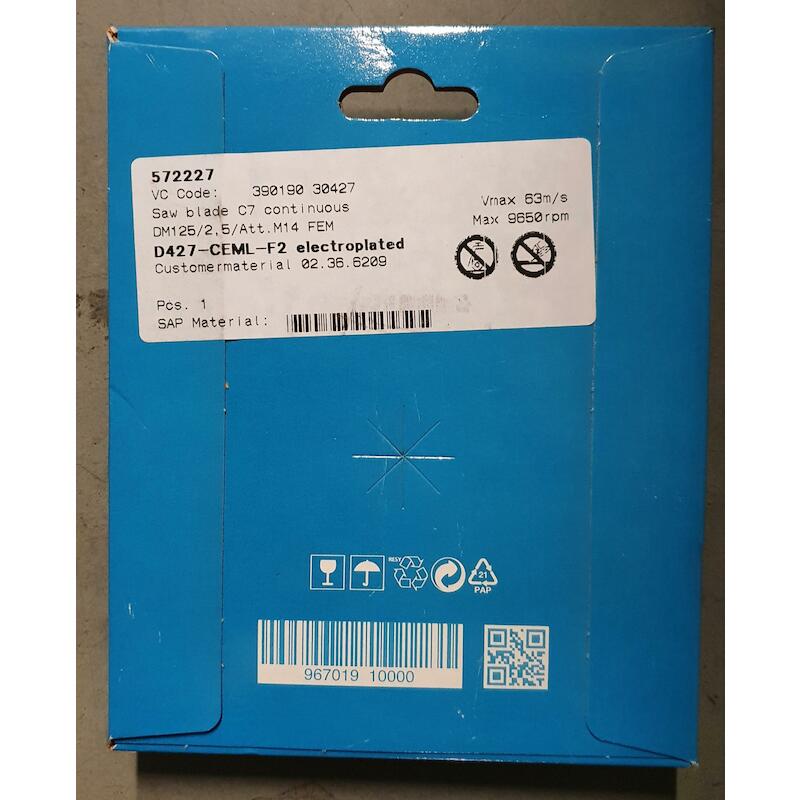 DISQUE DIAMANT 125MM        572227         TYROLIT