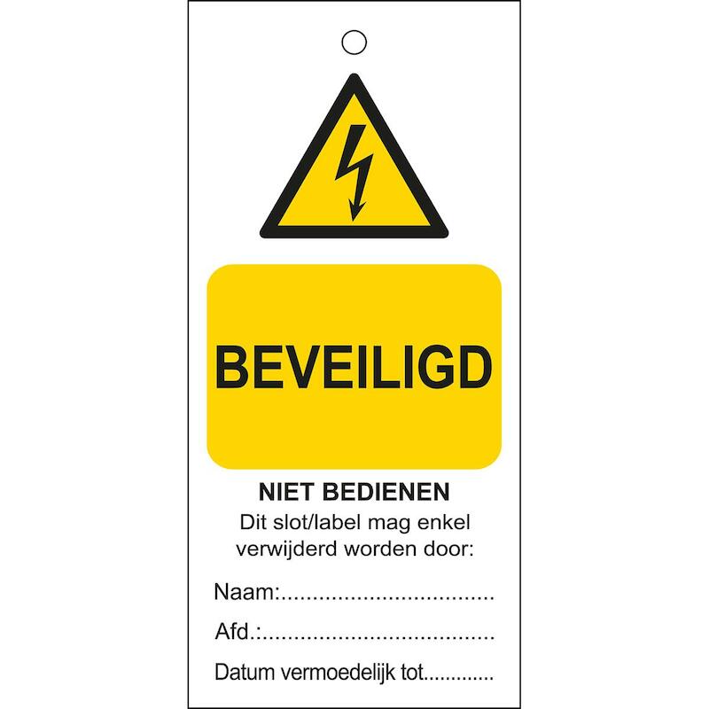 ETIKET - BRADY 256168 - BEVEILIGD - NIET BEDIENENZWART EN GEEL OP WIT 75 MM X 160 MM (10 EA)