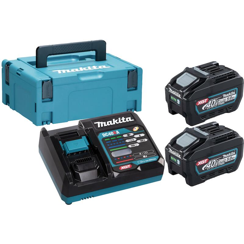POWERPACK 40VMAX XGT® LITHIUM-ION (2 ACCUS BL4050F + 1 CHARGEUR ) EN MAKPAC - 191V35-5 - MAKITA